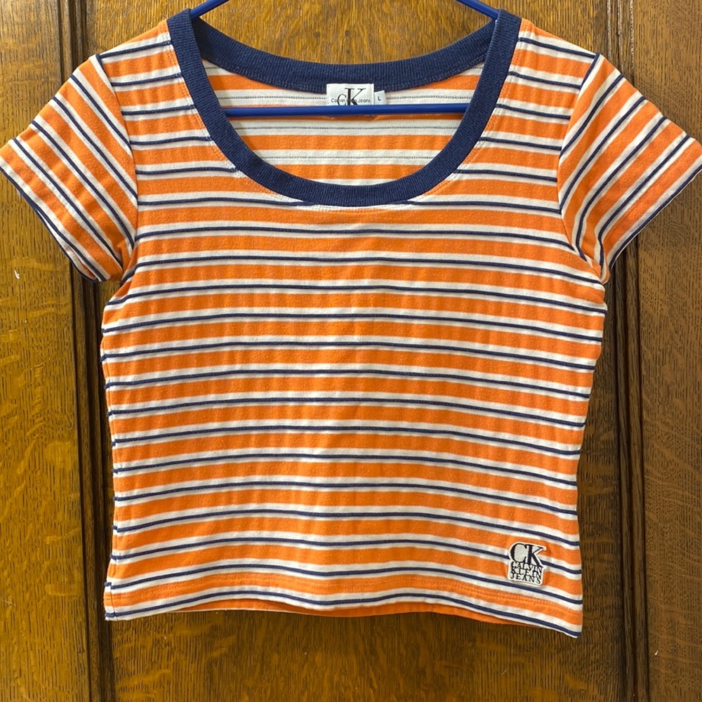 1990s CK Calvin Klein Jeans ‘crop’ top ❤️well loved❤️ Cute w/ Denim dress!!